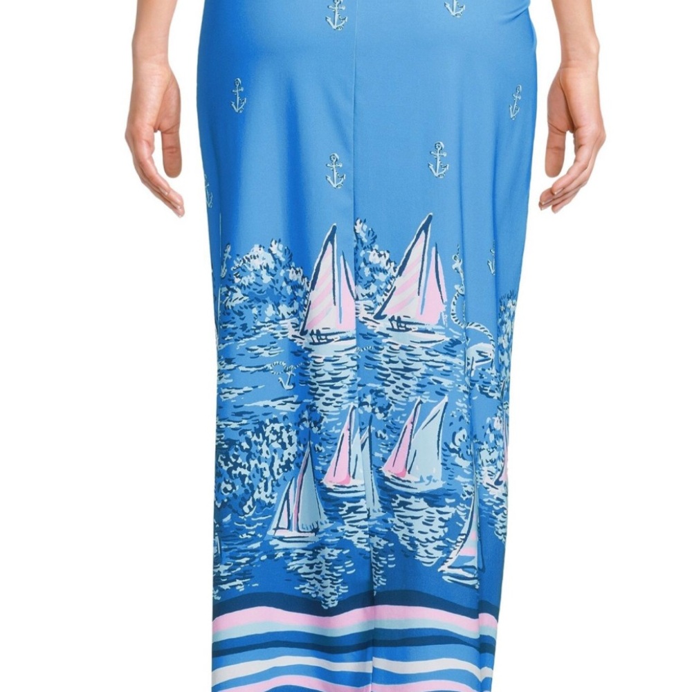 NWT LILLY PULITZER LEEVY SARONG SWIM COVERUP LUNAR BLUE SIZE XL - Picture 2 of 10